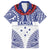 Personalised Toa Samoa Rugby Spirit Family Matching Off The Shoulder Long Sleeve Dress and Hawaiian Shirt White Samoan Tribal Pattern - Polynesian Pride