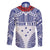 Personalised Toa Samoa Rugby Spirit Family Matching Off The Shoulder Long Sleeve Dress and Hawaiian Shirt White Samoan Tribal Pattern - Polynesian Pride
