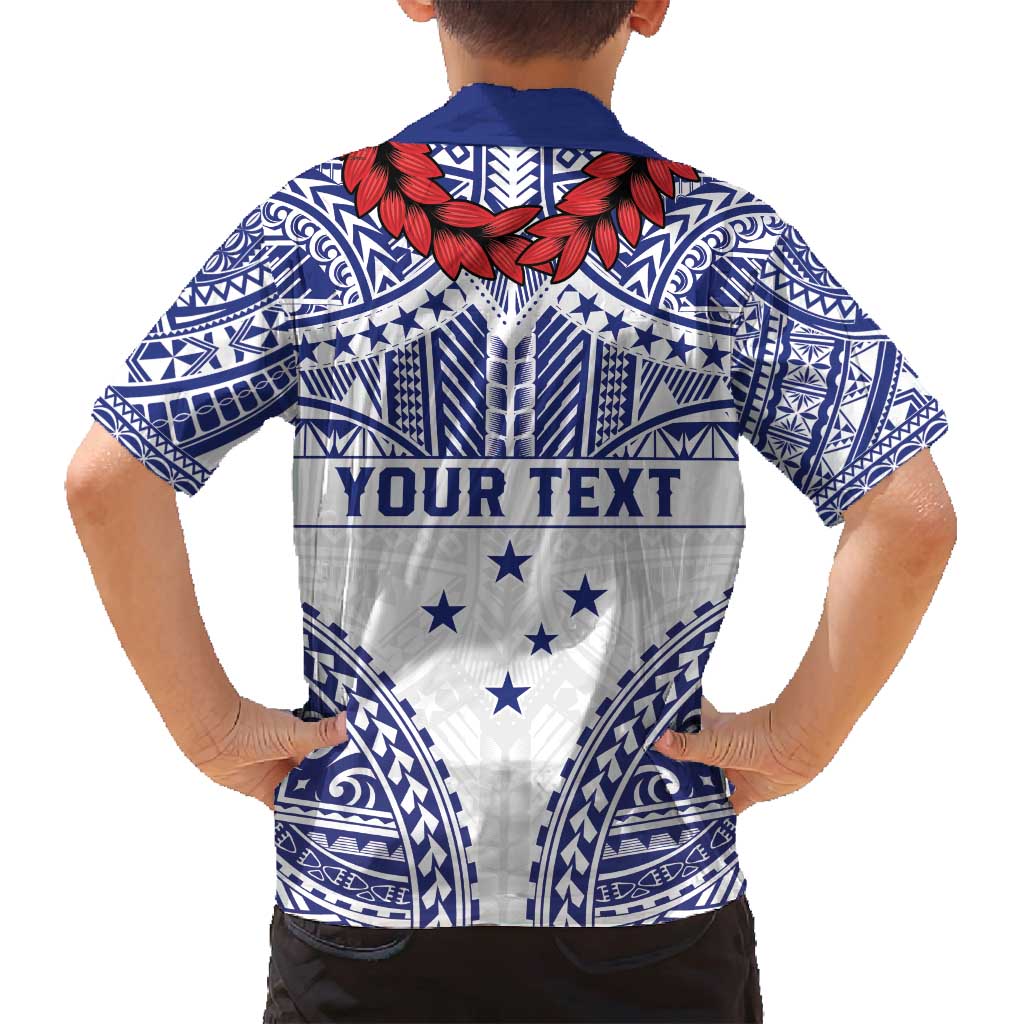 Personalised Toa Samoa Rugby Spirit Family Matching Off Shoulder Short Dress and Hawaiian Shirt White Samoan Tribal Pattern - Polynesian Pride