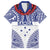 Personalised Toa Samoa Rugby Spirit Family Matching Off Shoulder Short Dress and Hawaiian Shirt White Samoan Tribal Pattern - Polynesian Pride
