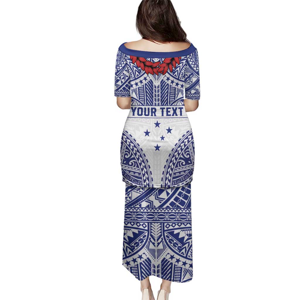 Personalised Toa Samoa Rugby Spirit Family Matching Puletasi and Hawaiian Shirt White Samoan Tribal Pattern - Polynesian Pride