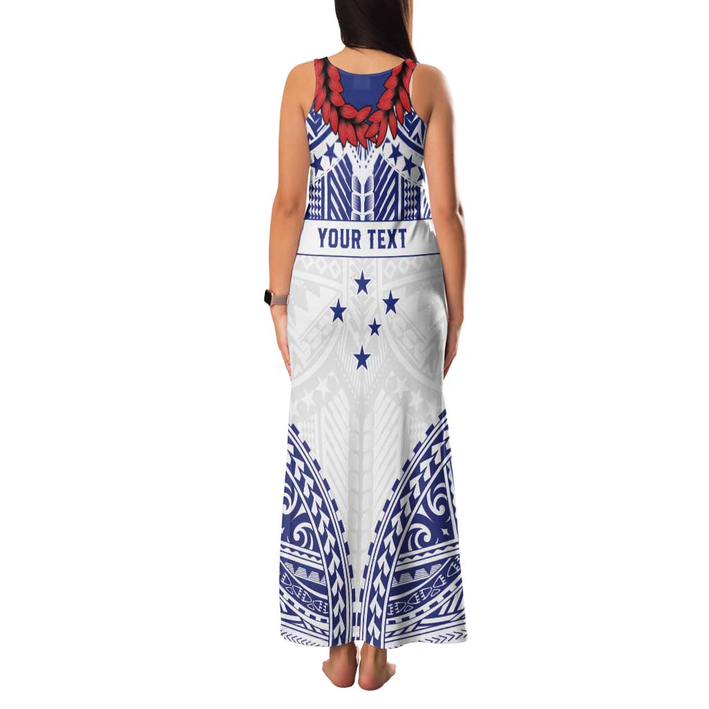 Personalised Toa Samoa Rugby Spirit Family Matching Tank Maxi Dress and Hawaiian Shirt White Samoan Tribal Pattern - Polynesian Pride