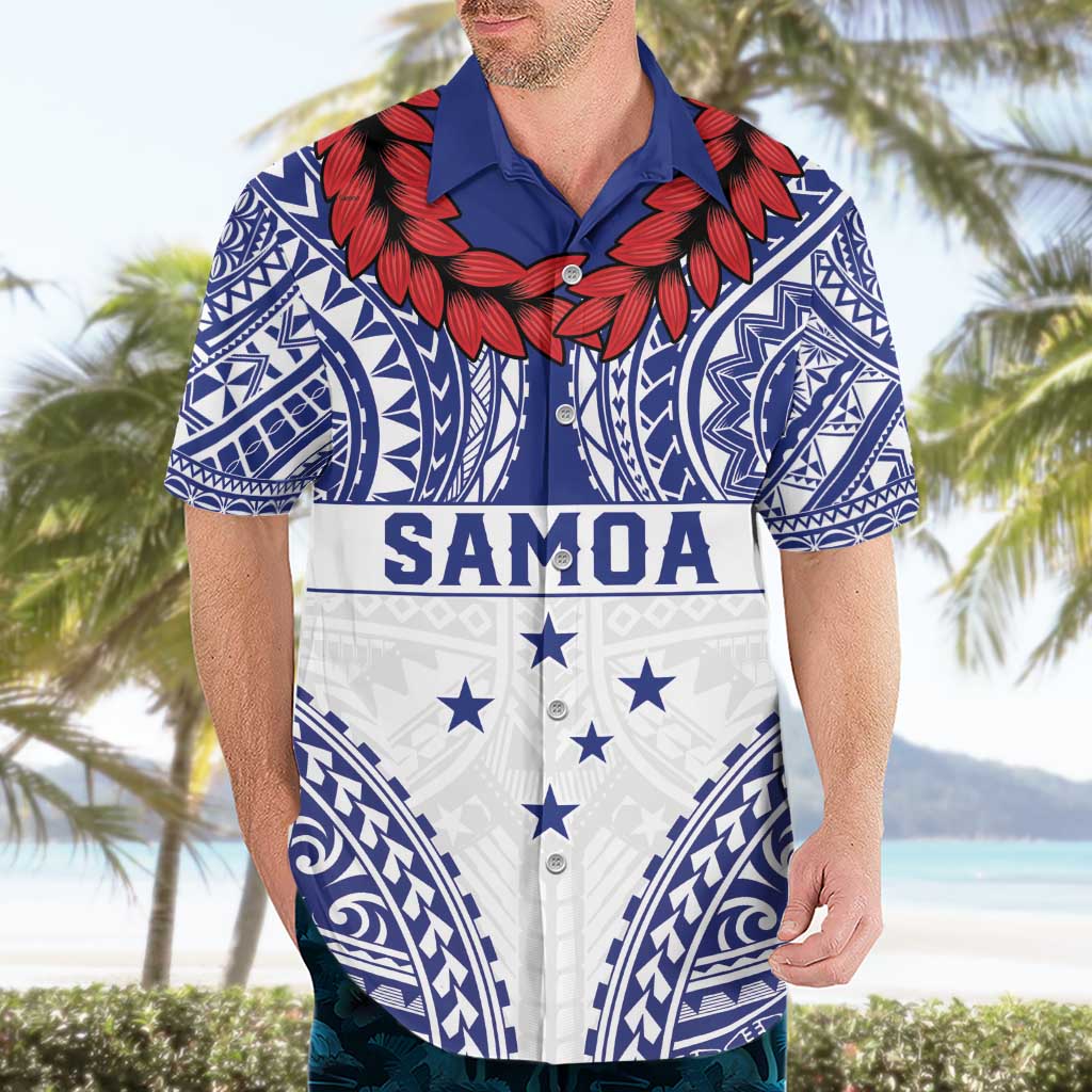 Personalised Toa Samoa Rugby Spirit Hawaiian Shirt White Samoan Tribal Pattern - Polynesian Pride