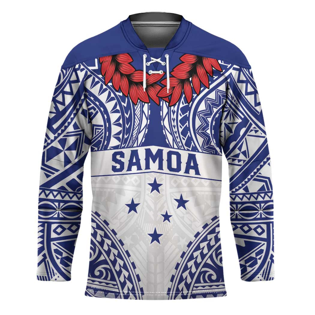 Personalised Toa Samoa Rugby Spirit Hockey Jersey White Samoan Tribal Pattern LT9 Unisex White - Polynesian Pride