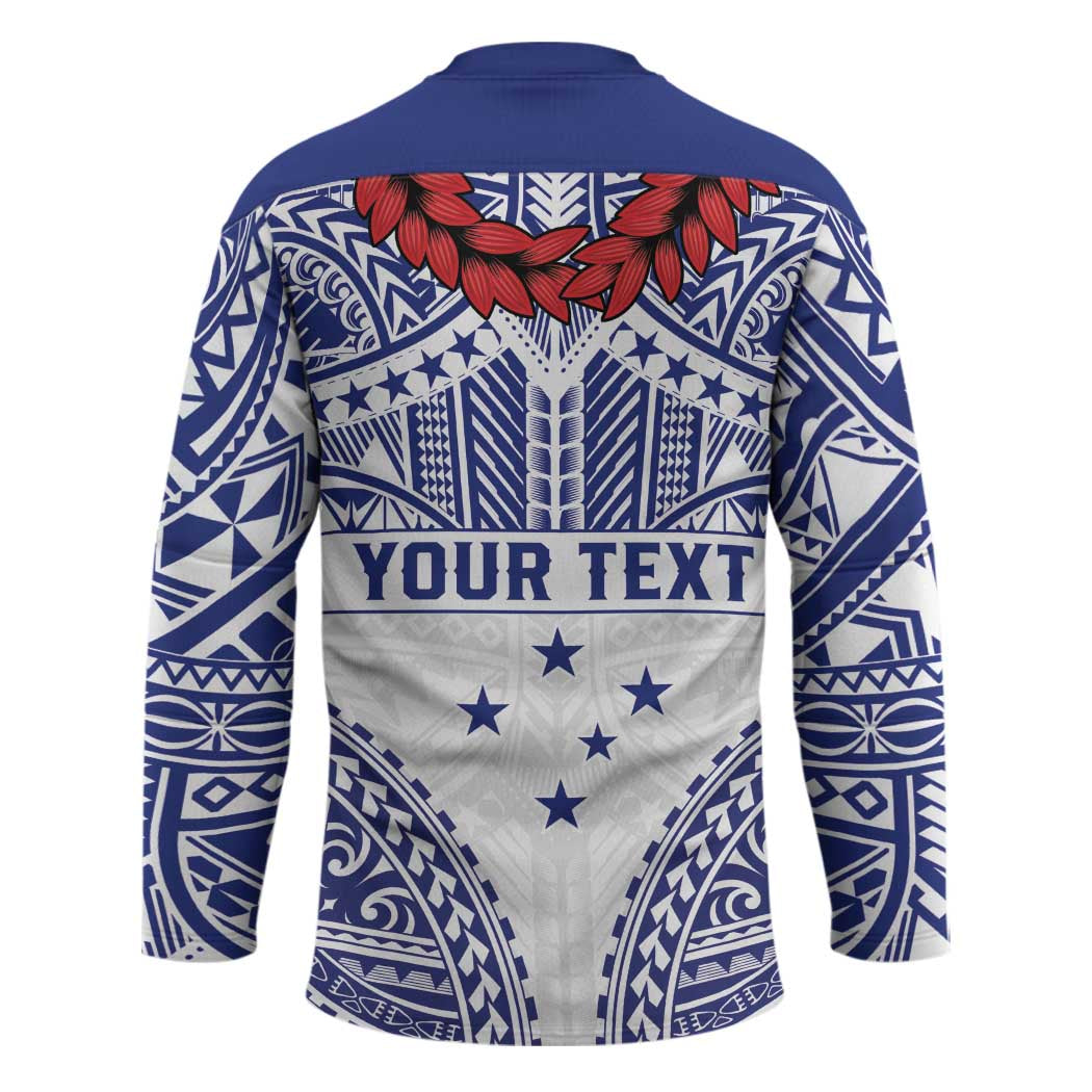 Personalised Toa Samoa Rugby Spirit Hockey Jersey White Samoan Tribal Pattern LT9 - Polynesian Pride