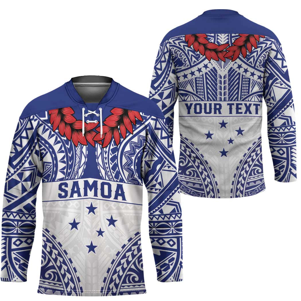 Personalised Toa Samoa Rugby Spirit Hockey Jersey White Samoan Tribal Pattern LT9 - Polynesian Pride