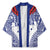 Personalised Toa Samoa Rugby Spirit Kimono White Samoan Tribal Pattern - Polynesian Pride