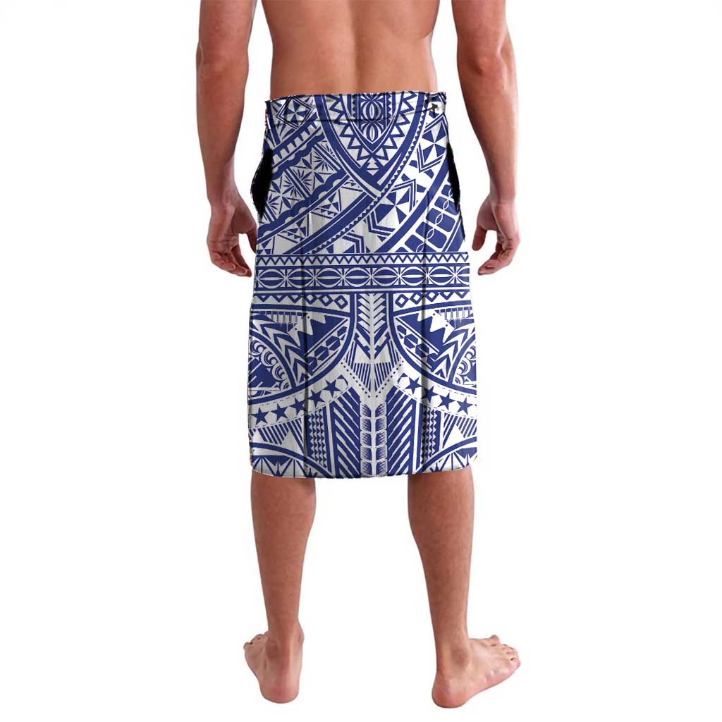 Personalised Toa Samoa Rugby Spirit Lavalava White Samoan Tribal Pattern - Polynesian Pride