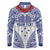Personalised Toa Samoa Rugby Spirit Long Sleeve Polo Shirt White Samoan Tribal Pattern - Polynesian Pride