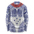 Personalised Toa Samoa Rugby Spirit Long Sleeve Shirt White Samoan Tribal Pattern - Polynesian Pride