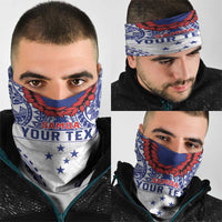 Personalised Toa Samoa Rugby Spirit Neck Gaiter White Samoan Tribal Pattern - Polynesian Pride
