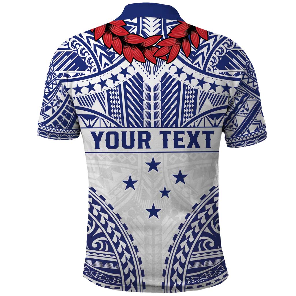 Personalised Toa Samoa Rugby Spirit Polo Shirt White Samoan Tribal Pattern - Polynesian Pride