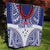 Personalised Toa Samoa Rugby Spirit Quilt White Samoan Tribal Pattern - Polynesian Pride