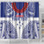 Personalised Toa Samoa Rugby Spirit Shower Curtain White Samoan Tribal Pattern - Polynesian Pride