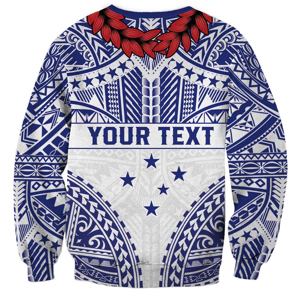 Personalised Toa Samoa Rugby Spirit Sweatshirt White Samoan Tribal Pattern - Polynesian Pride