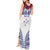 Personalised Toa Samoa Rugby Spirit Tank Maxi Dress White Samoan Tribal Pattern - Polynesian Pride