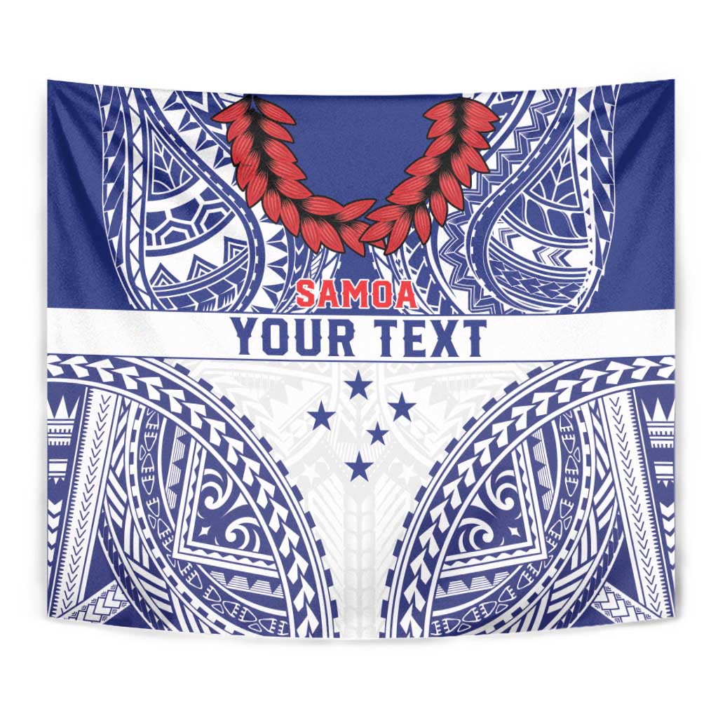 Personalised Toa Samoa Rugby Spirit Tapestry White Samoan Tribal Pattern - Polynesian Pride