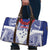 Personalised Toa Samoa Rugby Spirit Travel Bag White Samoan Tribal Pattern - Polynesian Pride