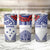 Personalised Toa Samoa Rugby Spirit Tumbler Cup White Samoan Tribal Pattern - Polynesian Pride