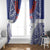 Personalised Toa Samoa Rugby Spirit Window Curtain White Samoan Tribal Pattern - Polynesian Pride