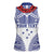 Personalised Toa Samoa Rugby Spirit Women Sleeveless Polo Shirt White Samoan Tribal Pattern - Polynesian Pride