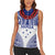Personalised Toa Samoa Rugby Spirit Women Sleeveless Polo Shirt White Samoan Tribal Pattern - Polynesian Pride