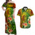 Polynesia Couples Matching Off Shoulder Maxi Dress and Hawaiian Shirt Pasifika Tribal with Tropical Flowers LT9 Reggae - Polynesian Pride