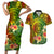 Polynesia Couples Matching Short Sleeve Bodycon Dress and Hawaiian Shirt Pasifika Tribal with Tropical Flowers LT9 Reggae - Polynesian Pride