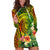 Polynesia Hoodie Dress Pasifika Tribal with Tropical Flowers LT9 Reggae - Polynesian Pride