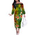 Polynesia Off The Shoulder Long Sleeve Dress Pasifika Tribal with Tropical Flowers LT9 Women Reggae - Polynesian Pride