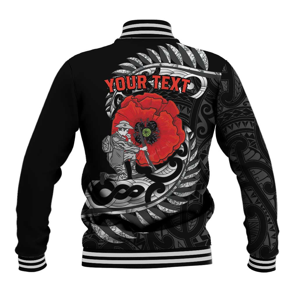 ANZAC Day Aotearoa Silver Fern Maori Personalised Baseball Jacket LT9 - Polynesian Pride