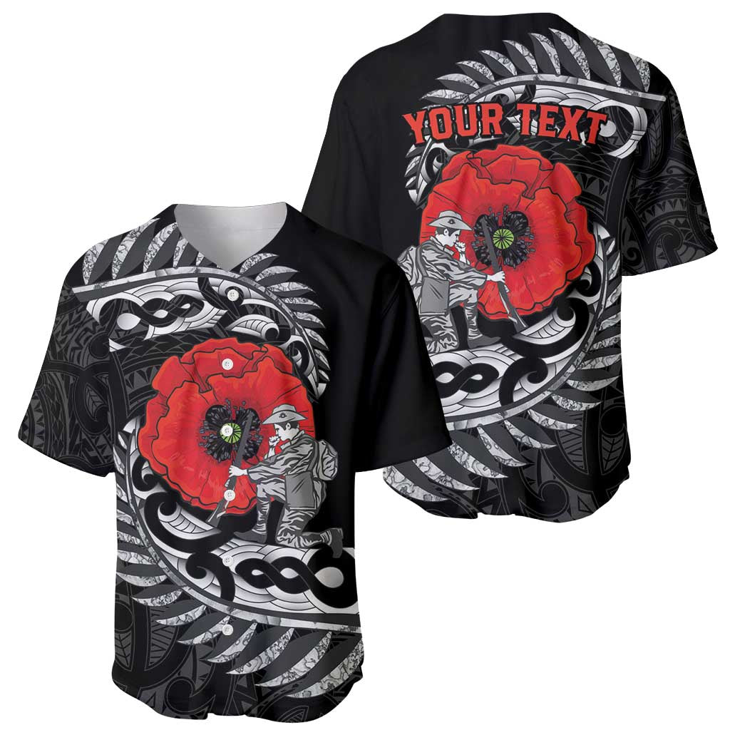 ANZAC Day Aotearoa Silver Fern Maori Personalised Baseball Jersey