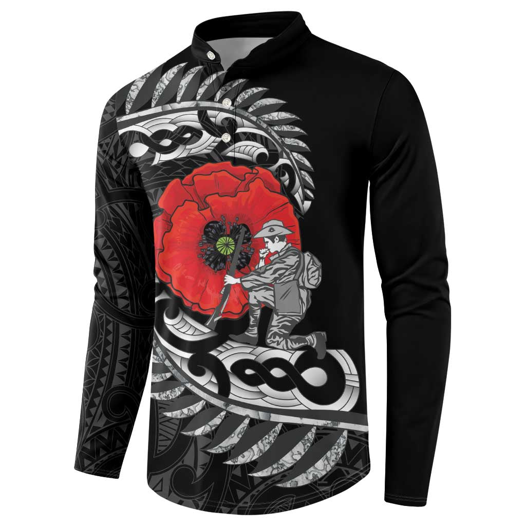 ANZAC Day Aotearoa Silver Fern Maori Personalised Button Sweatshirt LT9 - Polynesian Pride
