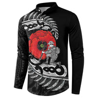ANZAC Day Aotearoa Silver Fern Maori Personalised Button Sweatshirt LT9 - Polynesian Pride