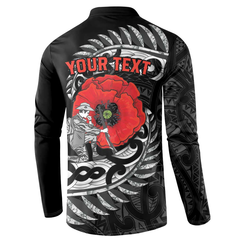ANZAC Day Aotearoa Silver Fern Maori Personalised Button Sweatshirt LT9 - Polynesian Pride