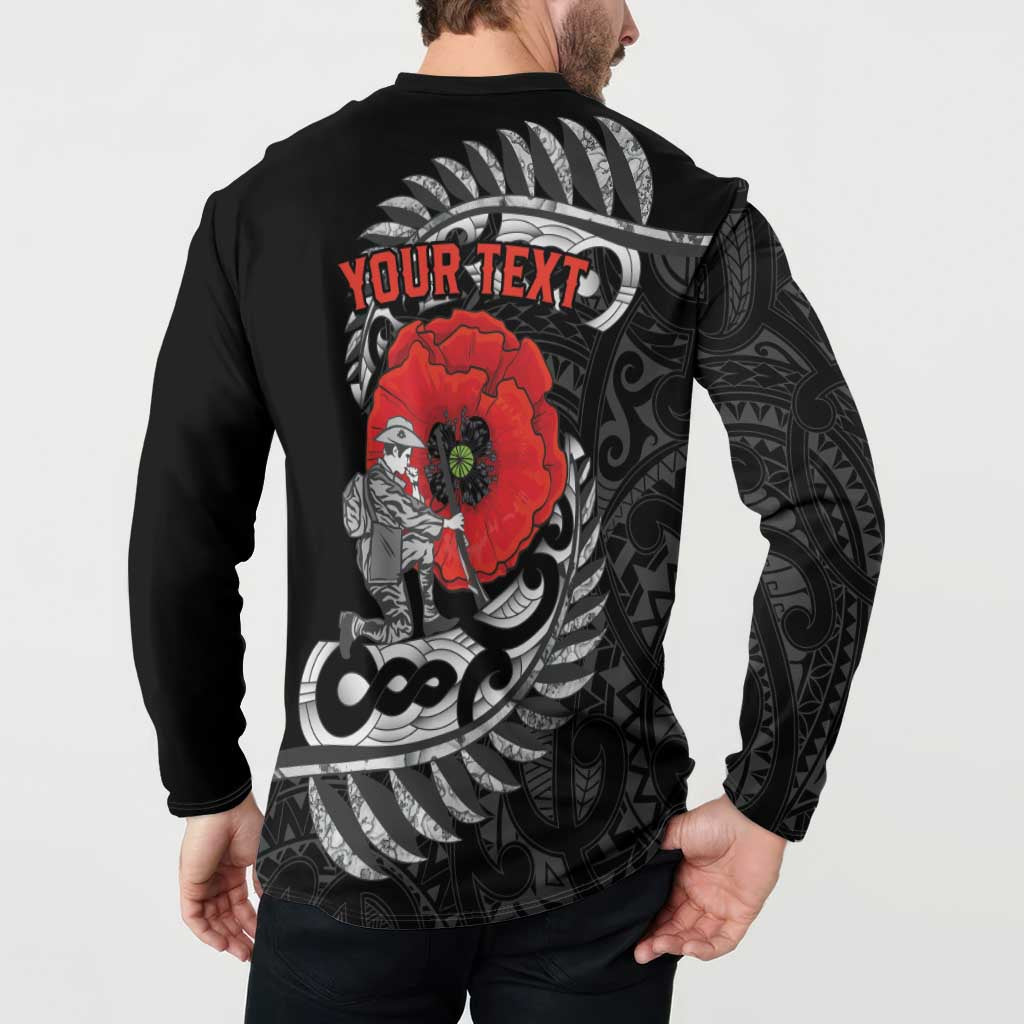 ANZAC Day Aotearoa Silver Fern Maori Personalised Button Sweatshirt LT9 - Polynesian Pride