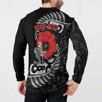 ANZAC Day Aotearoa Silver Fern Maori Personalised Button Sweatshirt LT9 - Polynesian Pride