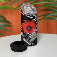 ANZAC Day Aotearoa Silver Fern Maori Personalised 4 in 1 Can Cooler Tumbler LT9 - Polynesian Pride