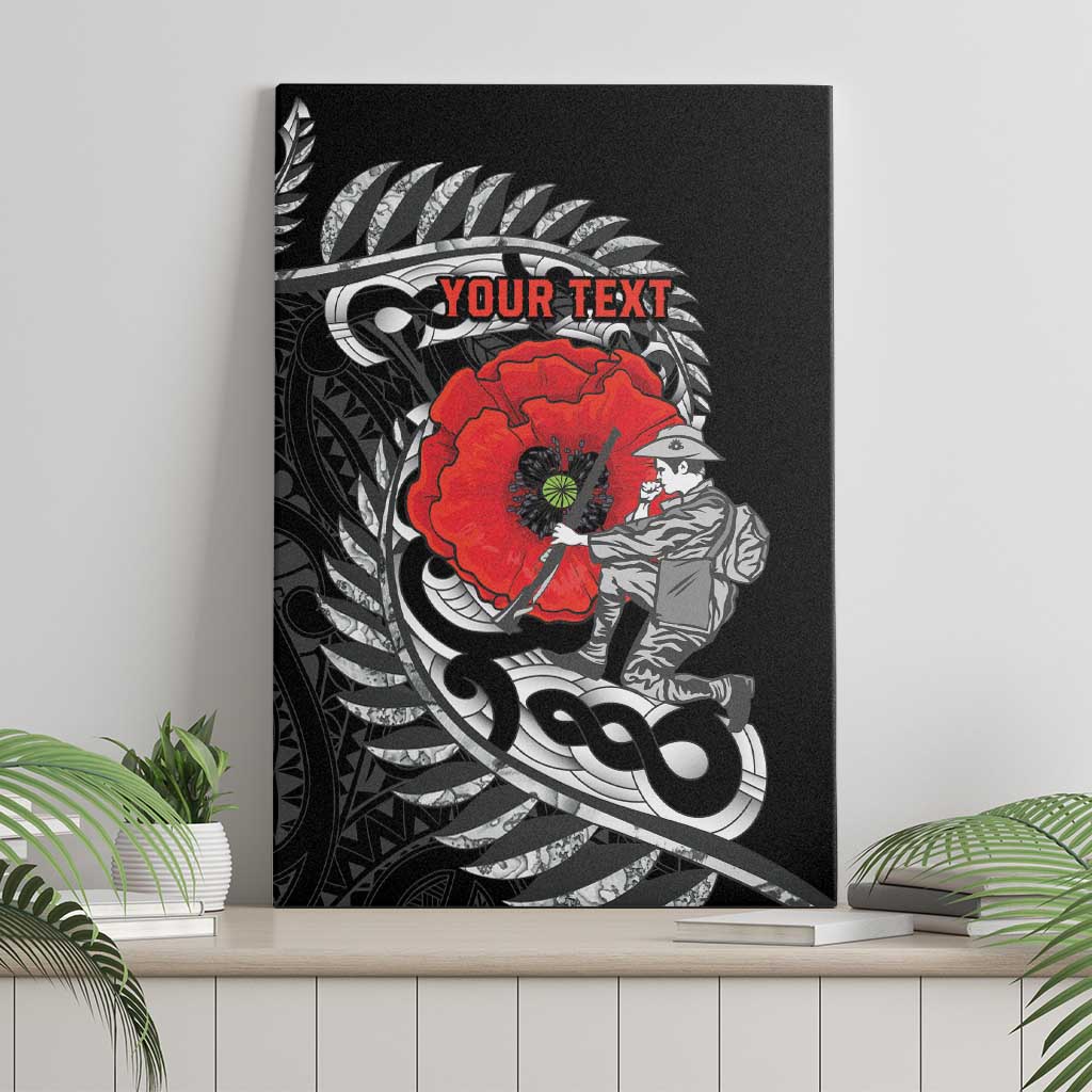 ANZAC Day Aotearoa Silver Fern Maori Personalised Canvas Wall Art LT9 - Polynesian Pride