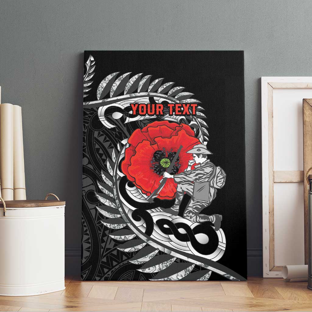 ANZAC Day Aotearoa Silver Fern Maori Personalised Canvas Wall Art LT9 - Polynesian Pride