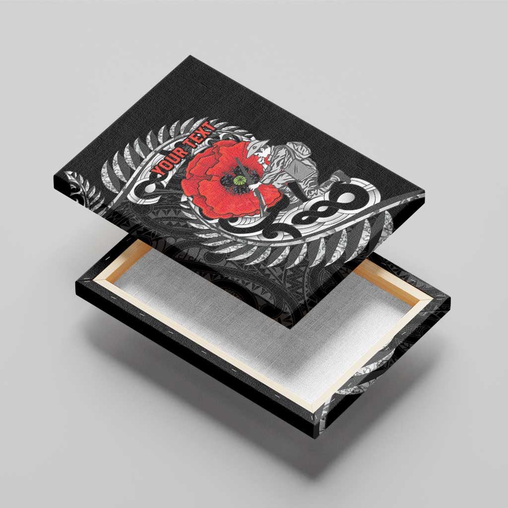 ANZAC Day Aotearoa Silver Fern Maori Personalised Canvas Wall Art LT9 - Polynesian Pride