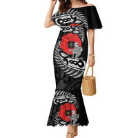 ANZAC Day Aotearoa Silver Fern Maori Personalised Family Matching Mermaid Dress and Hawaiian Shirt