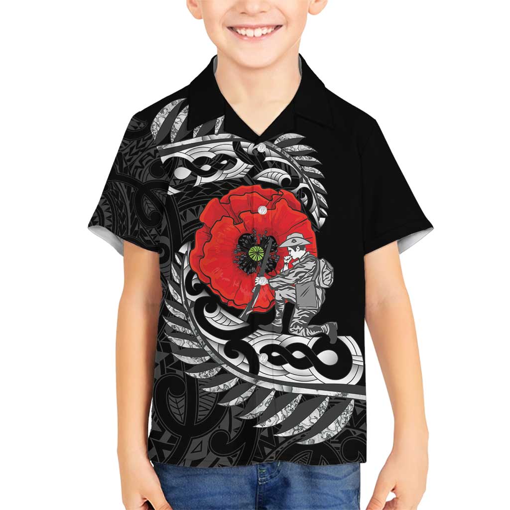 ANZAC Day Aotearoa Silver Fern Maori Personalised Family Matching Puletasi and Hawaiian Shirt