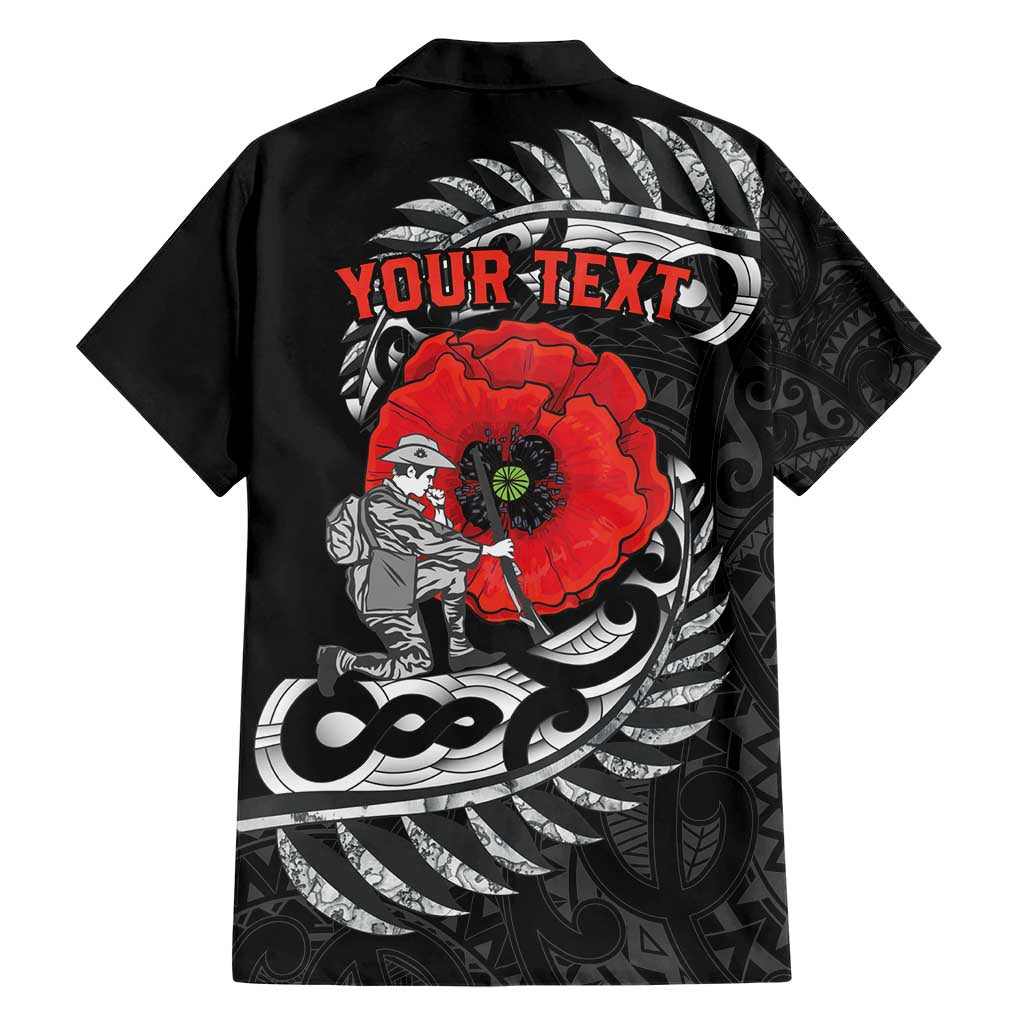 ANZAC Day Aotearoa Silver Fern Maori Personalised Family Matching Short Sleeve Bodycon Dress and Hawaiian Shirt