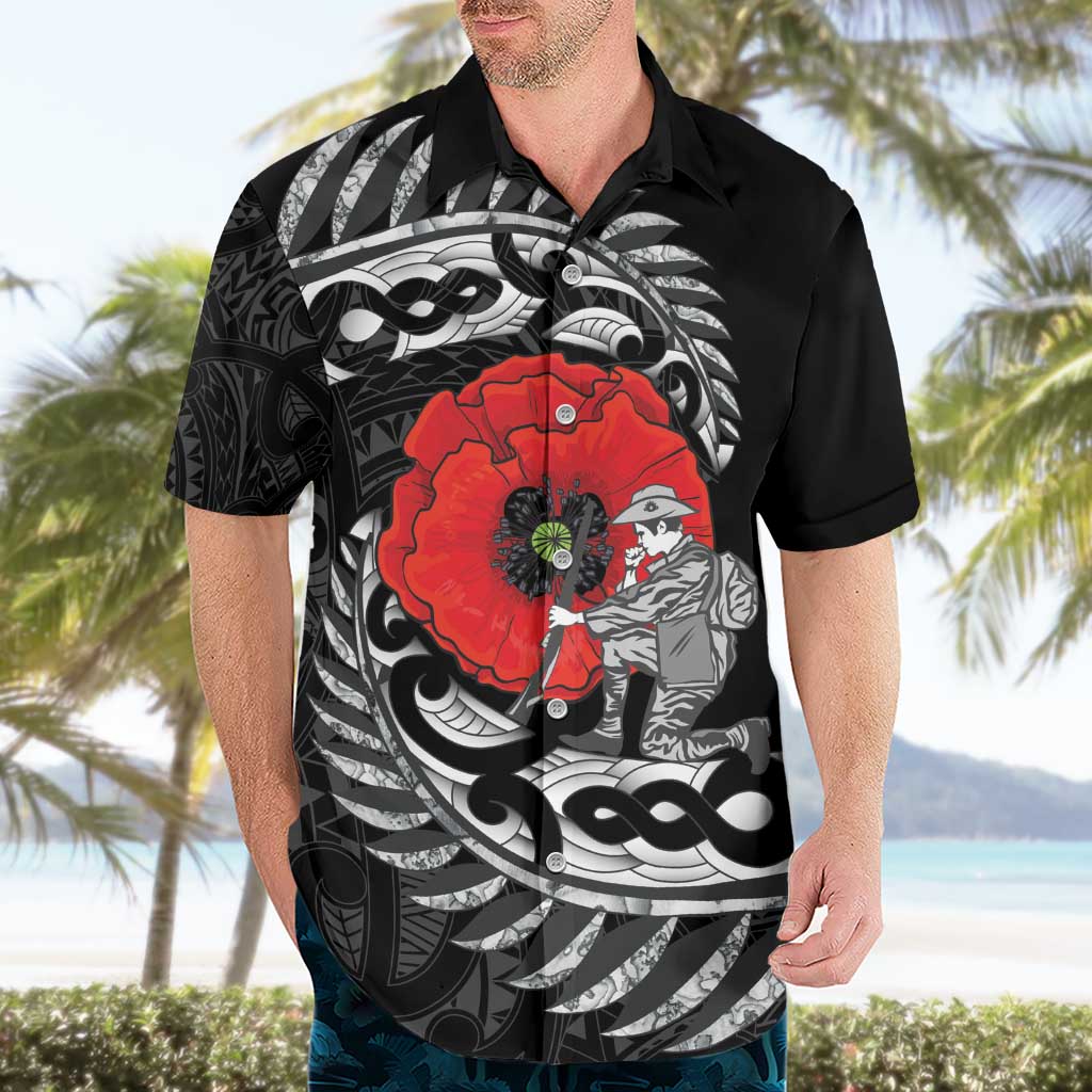 ANZAC Day Aotearoa Silver Fern Maori Personalised Hawaiian Shirt LT9 - Polynesian Pride