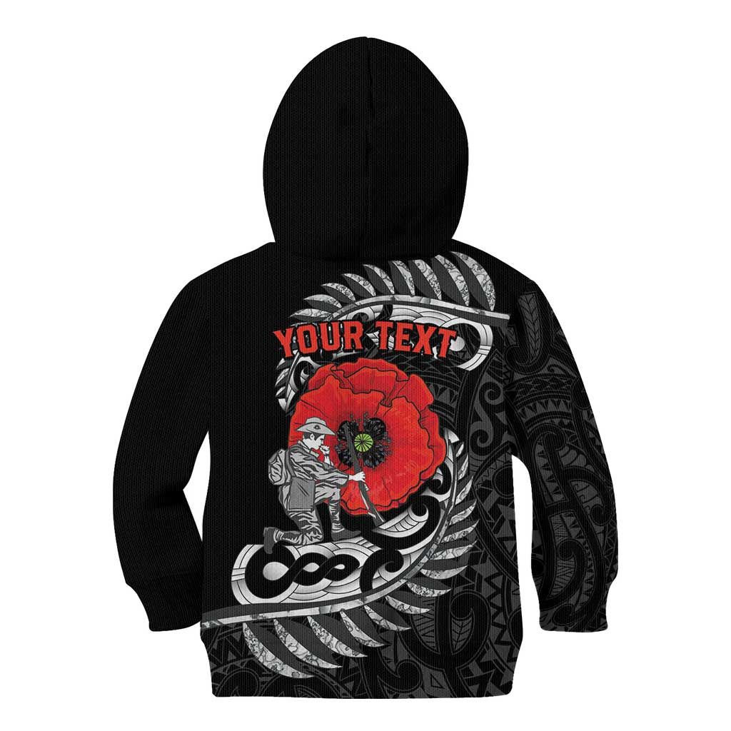 ANZAC Day Aotearoa Silver Fern Maori Personalised Kid Hoodie