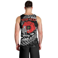 ANZAC Day Aotearoa Silver Fern Maori Personalised Men Tank Top LT9 - Polynesian Pride
