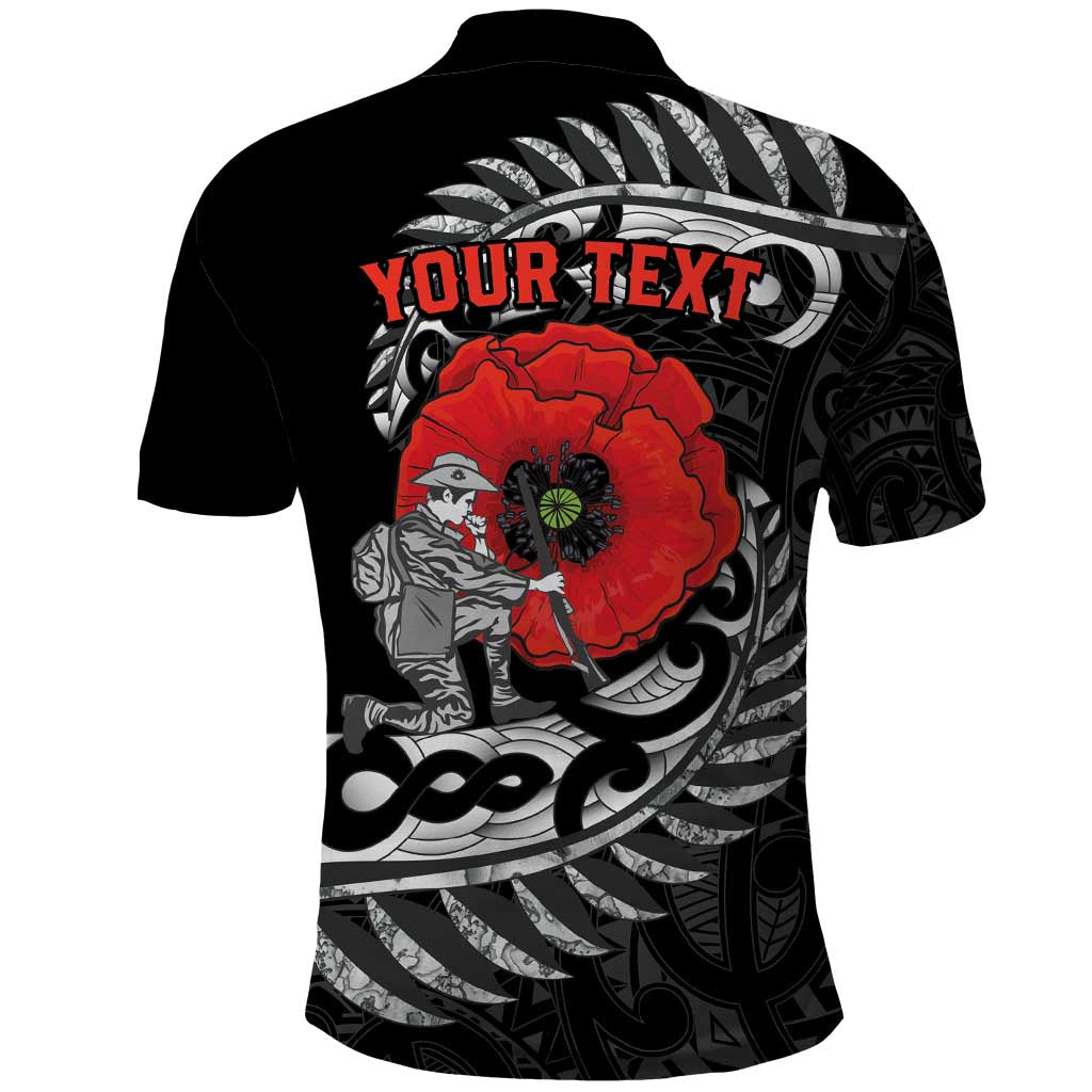 ANZAC Day Aotearoa Silver Fern Maori Personalised Polo Shirt