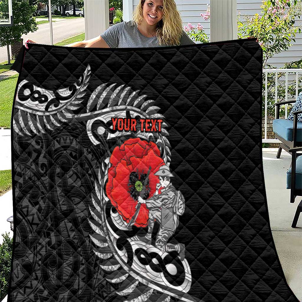 ANZAC Day Aotearoa Silver Fern Maori Personalised Quilt