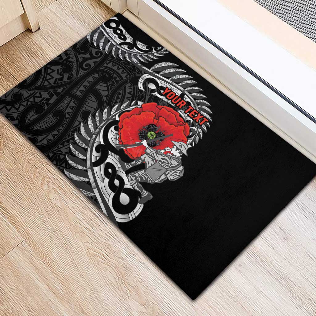 ANZAC Day Aotearoa Silver Fern Maori Personalised Rubber Doormat LT9 - Polynesian Pride